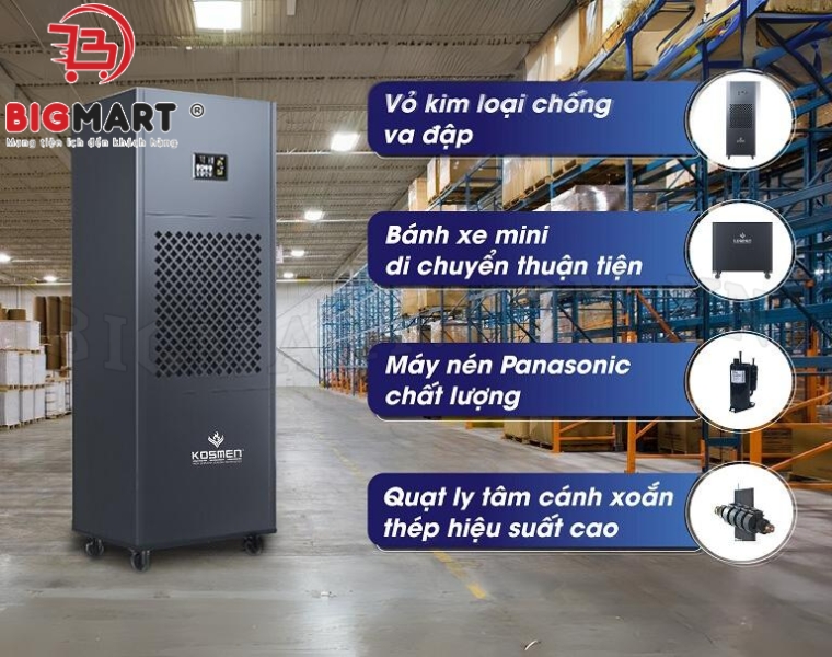 thiết kế của Máy hút ẩm Kosmen KM-210S