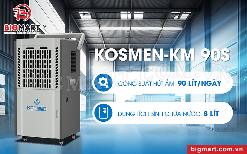 Máy hút ẩm công nghiệp 90L Kosmen KM-90S