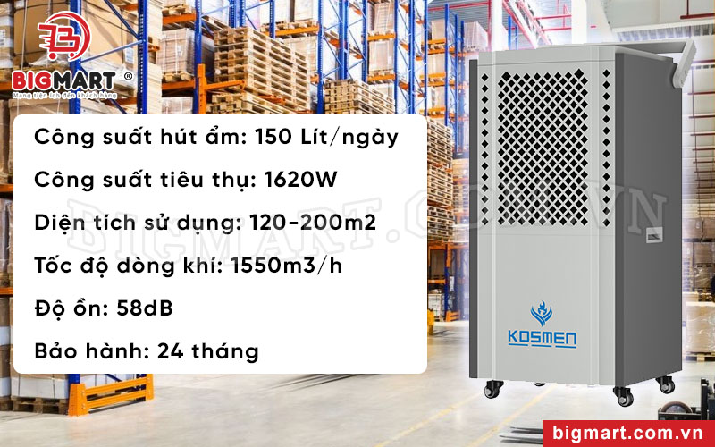 Máy hút ẩm Kosmen KM - 150S