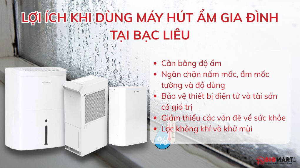 Lợi ích khi sử dụng máy hút ẩm gia đình tại Bạc Liêu