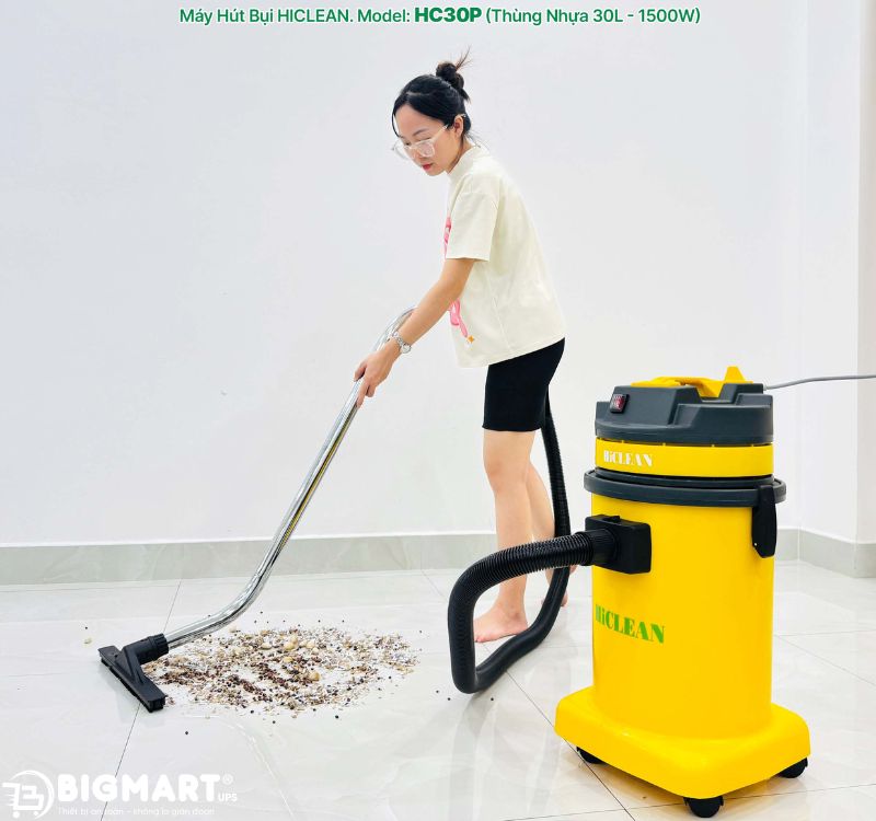 Máy hút bụi HiClean HC30P có khả năng làm sạch toàn diện