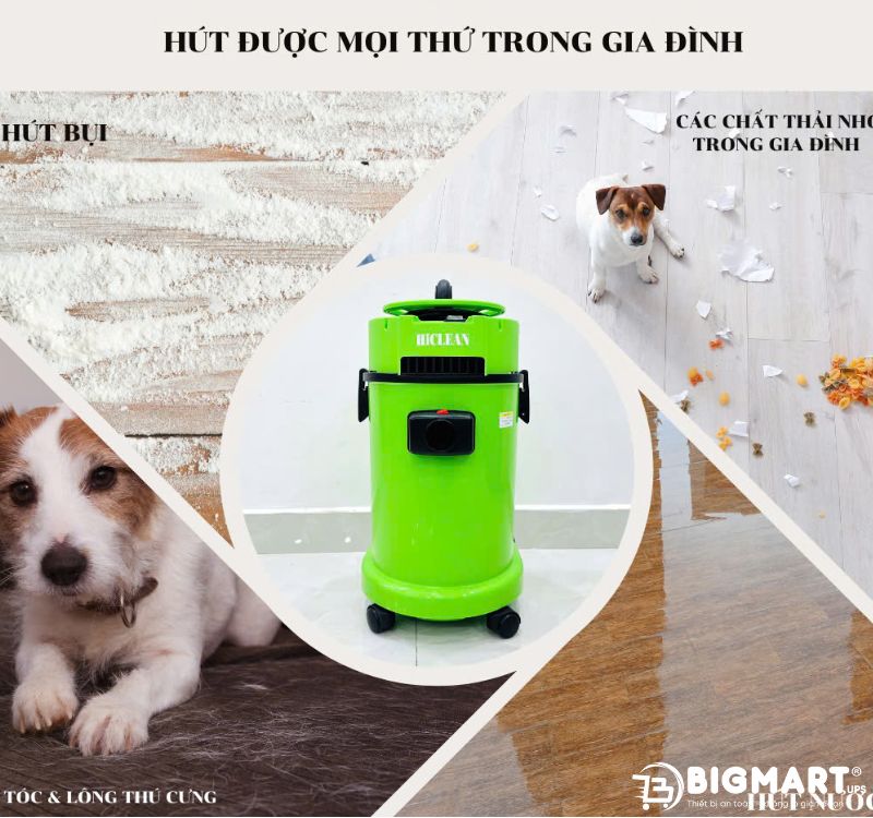 HiClean SP30 hút đa dạng cả khô lẫn nước