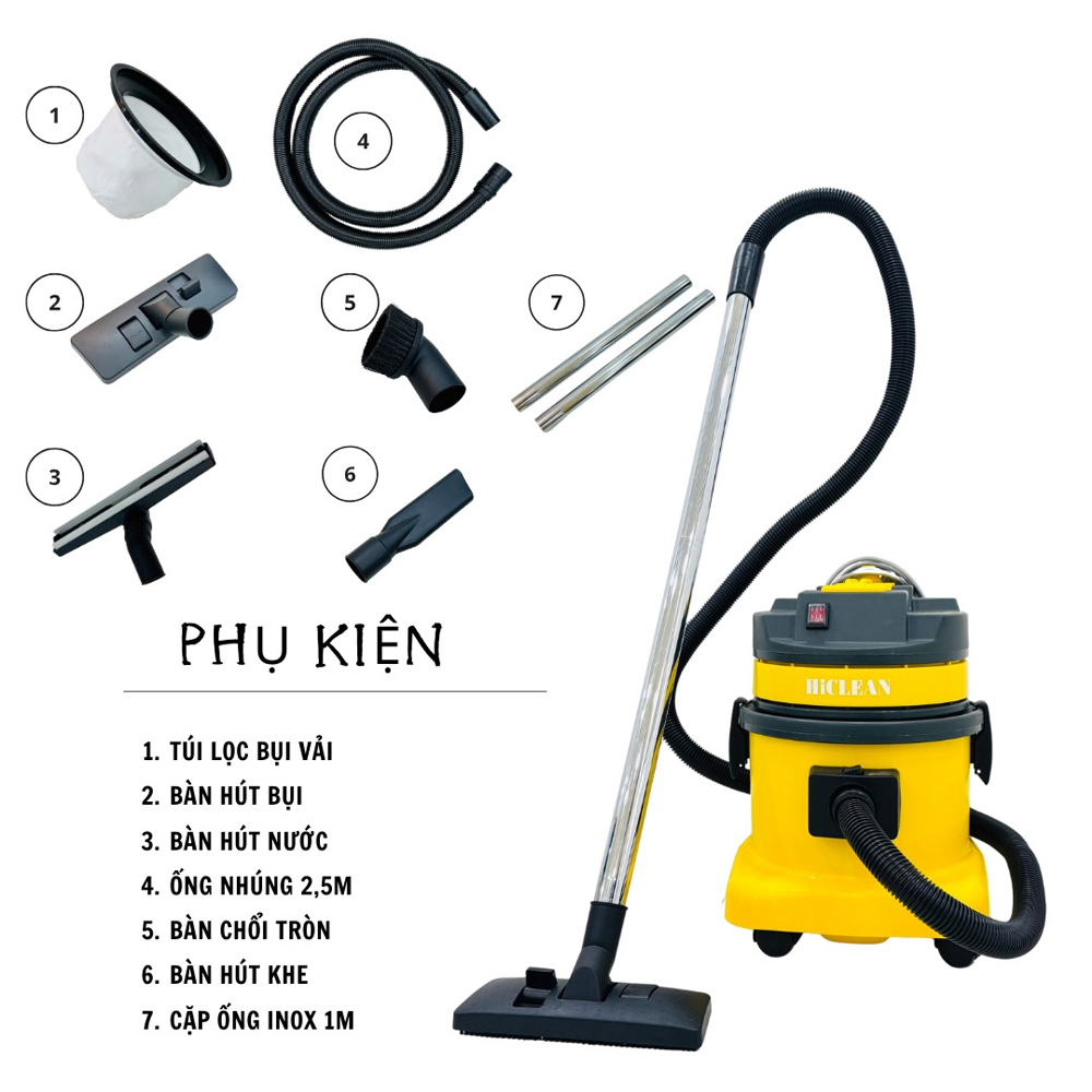 Trọn bộ phụ kiện của máy HiClean HC15P