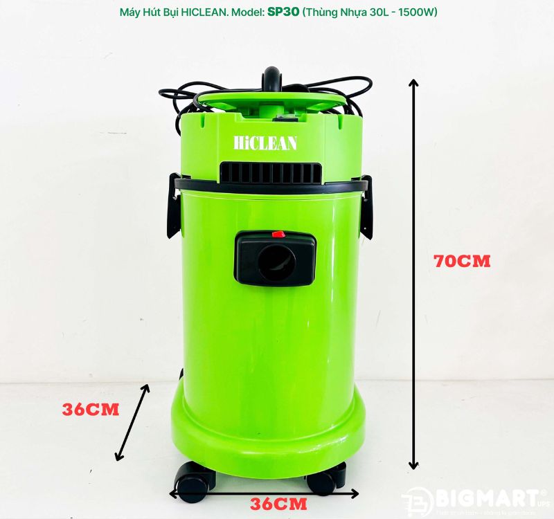 Thông số kỹ thuật máy hút bụi HiClean SP30