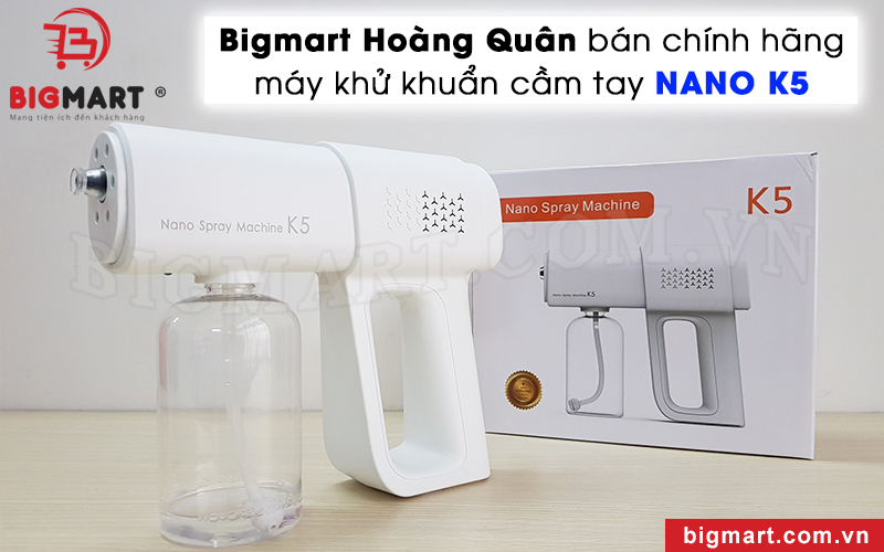 Bigmart Hoàng Quân cung cấp chính hãng máy khử khuẩn cầm tay Nano K5