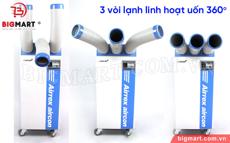 3 vòi lạnh linh hoạt uốn cong, có thể mở rộng đến 12m