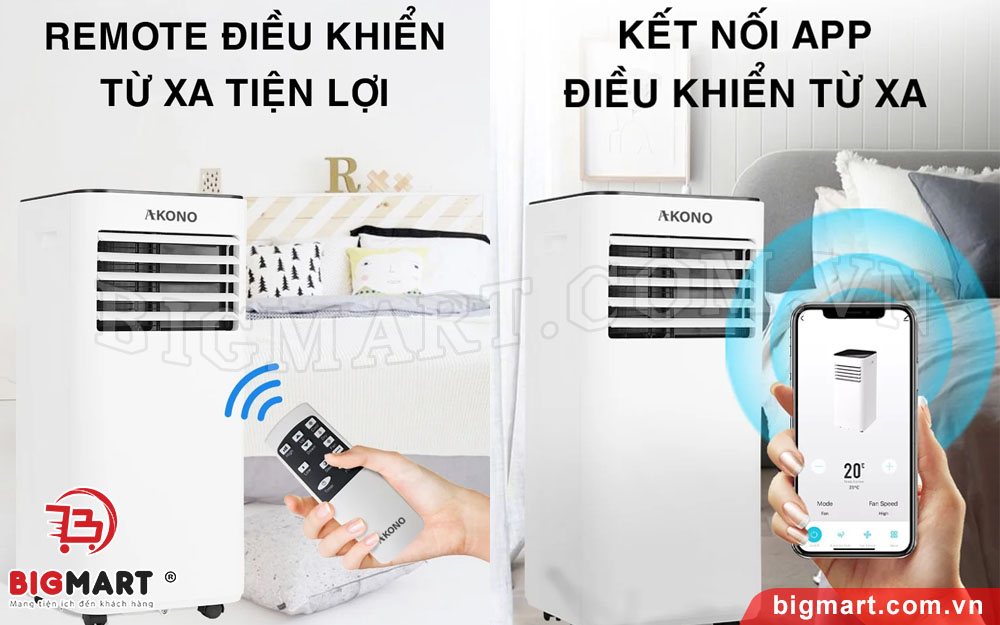 Dễ dàng điều khiển từ xa qua kết nối wifi hoặc remote