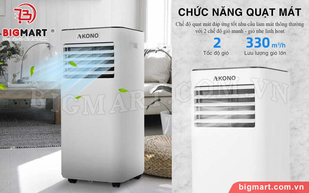 Quạt mát 2 chế độ tiện lợi