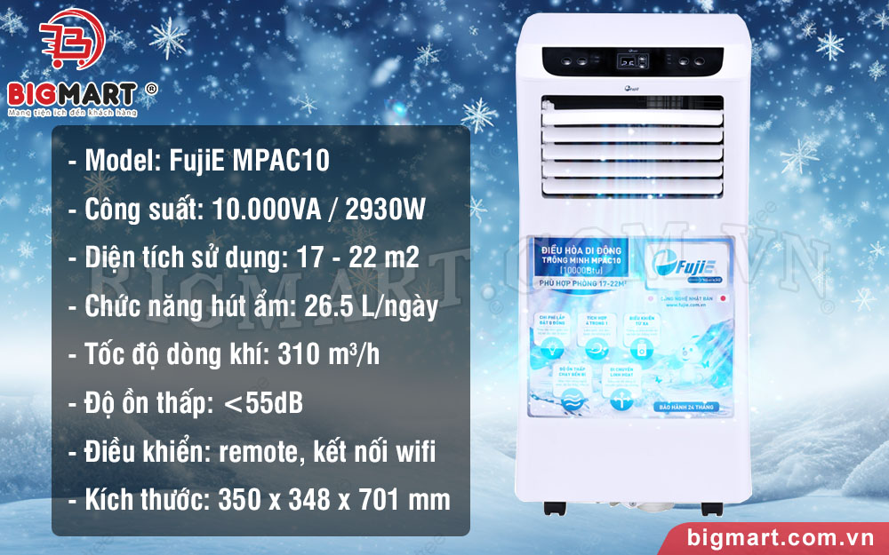 Thông số máy lạnh di động FujiE MPAC10