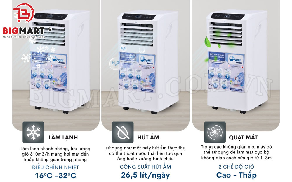 Fujie MPAC10 đa năng làm lạnh, hút ẩm, lọc không khí