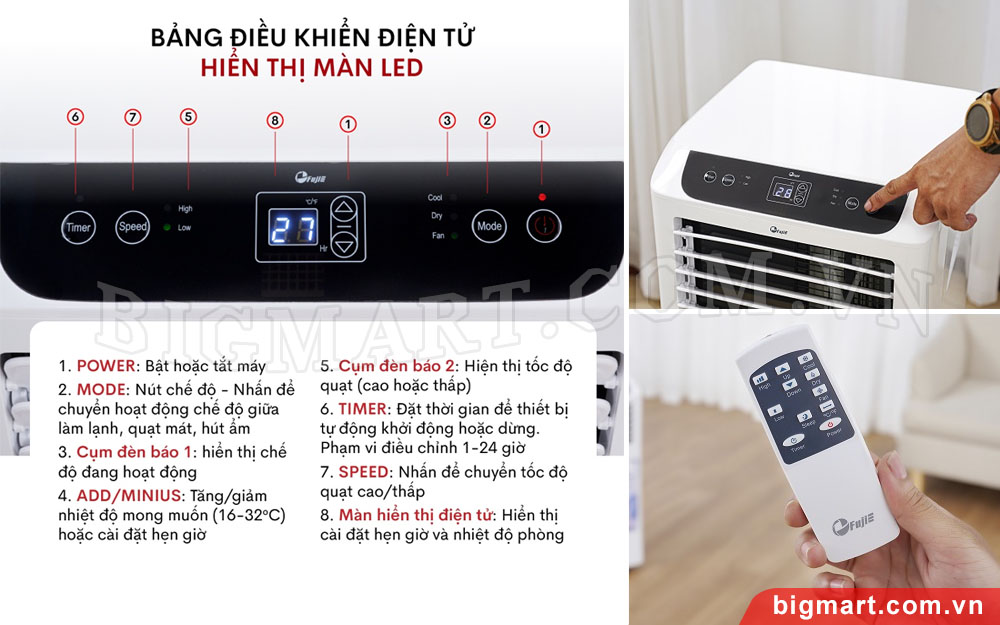 Điều khiển trực quan dễ sử dụng