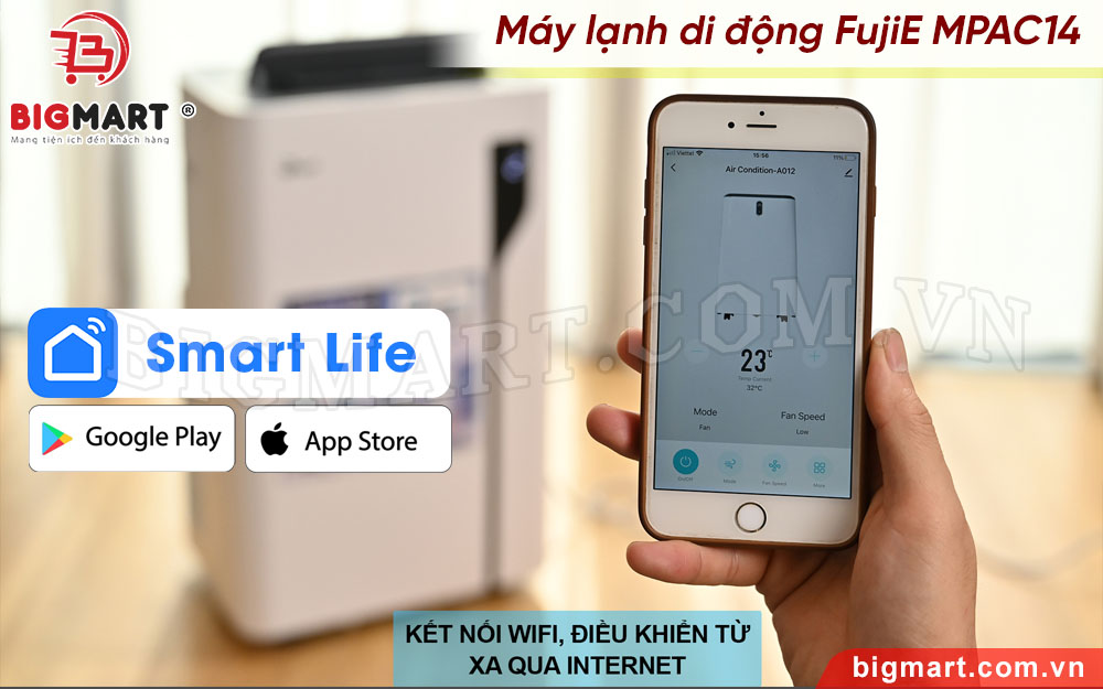 Tích hợp kết nối wifi điều khiển từ xa qua App Smart Life