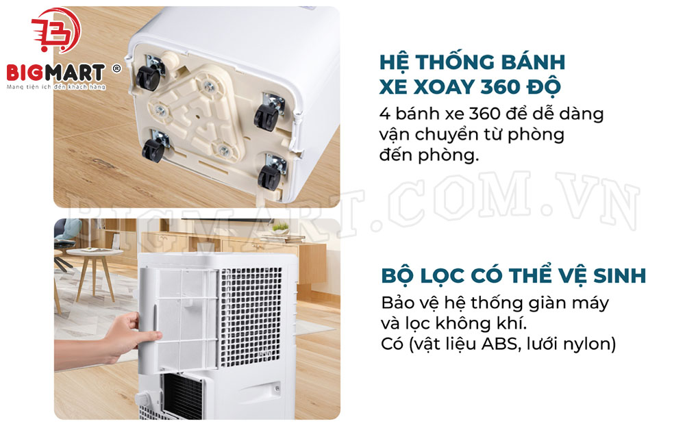 Tính di động cao dùng được cho mọi không gian phòng