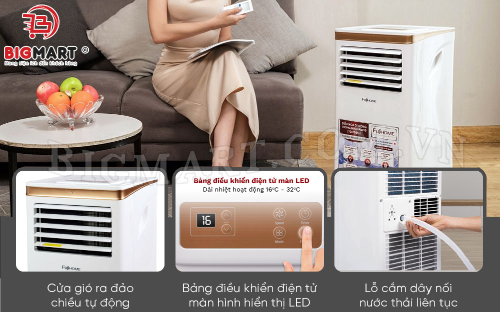 Ưu điểm của máy lạnh di động Fujihome PAC10