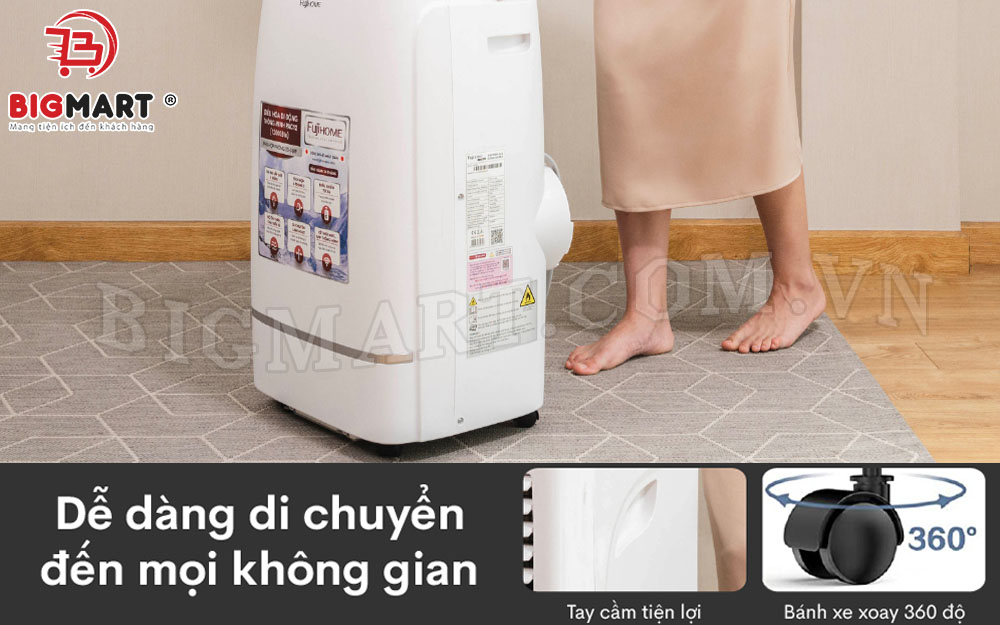 Tích hợp 4 bánh xe tiện lợi di chuyển