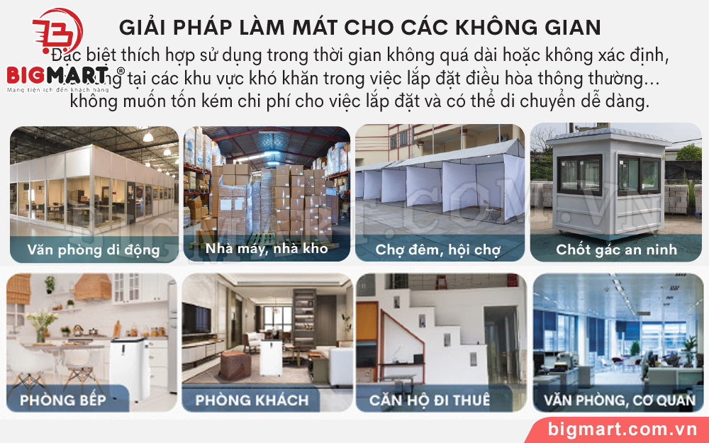 Tính ứng dụng của máy lạnh di động vô cùng rộng rãi