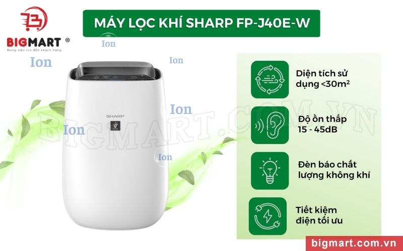 Máy lọc không khí Sharp FP- J40E-W 