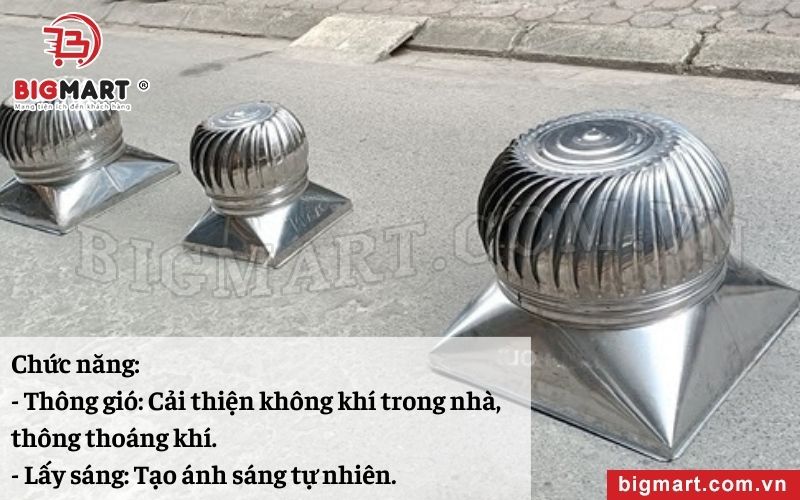 Chức năng quả cầu thông gió 700x700 Φ 600 inox 304