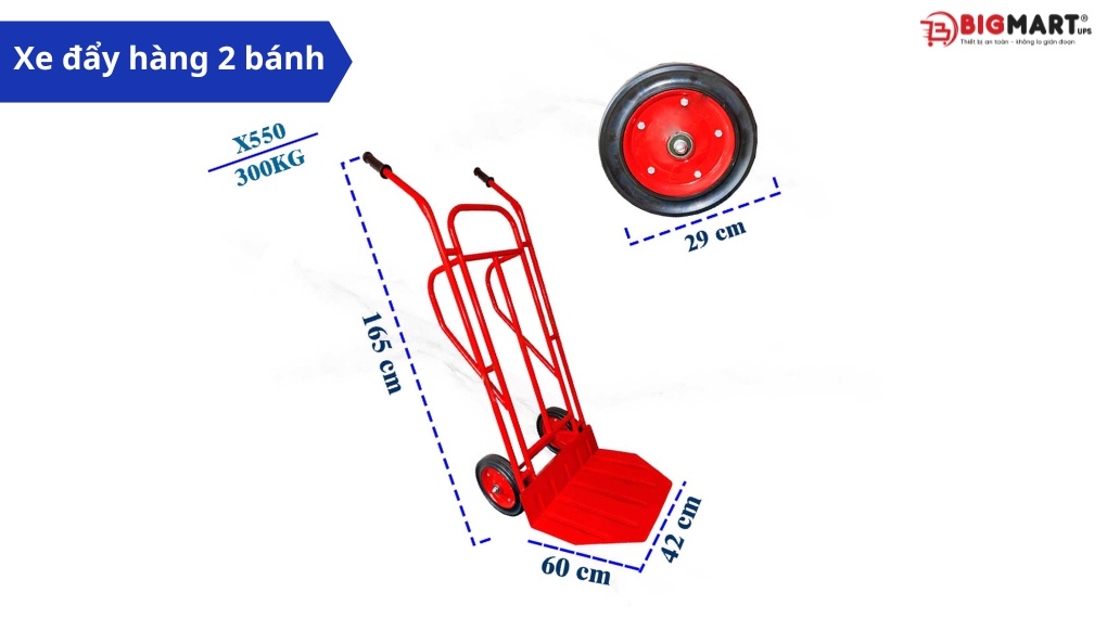 Xe đẩy hàng 2 bánh phù hợp với nhu cầu vận chuyện thấp