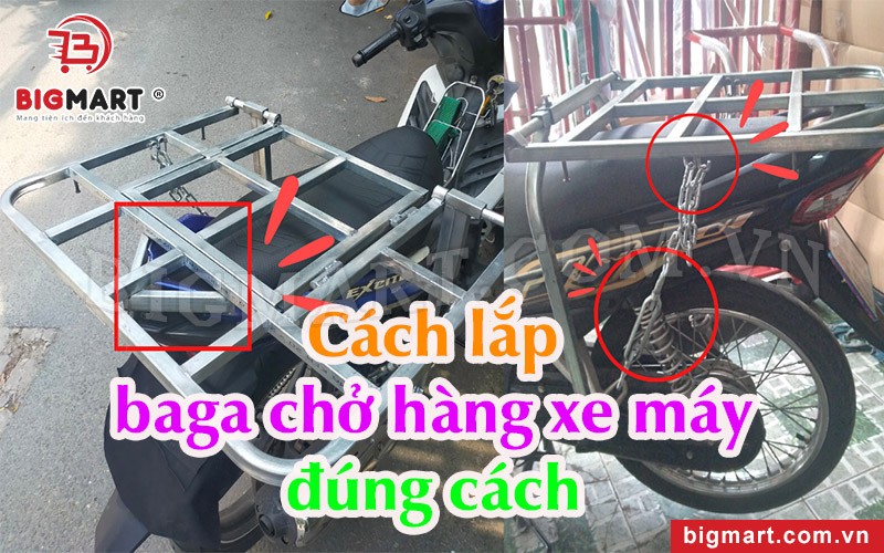 Cách lắp đặt baga chở hàng xe Jupiter đúng cách