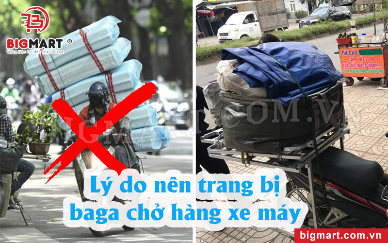 Lý do nên trang bị baga chở hàng xe máy