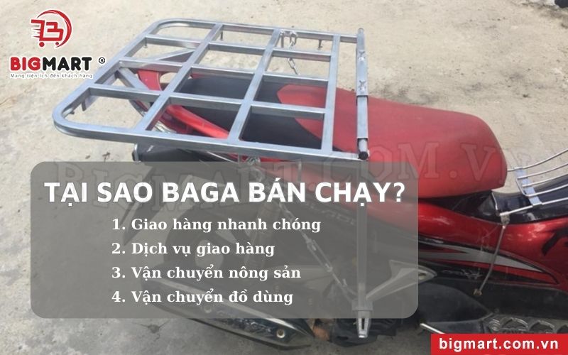 Tại sao baga chở hàng xe máy tại Bạc Liêu lại bán chạy?