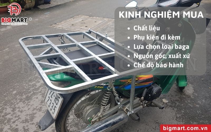 Tiêu chí khi mua baga chở hàng xe máy tại Cà Mau