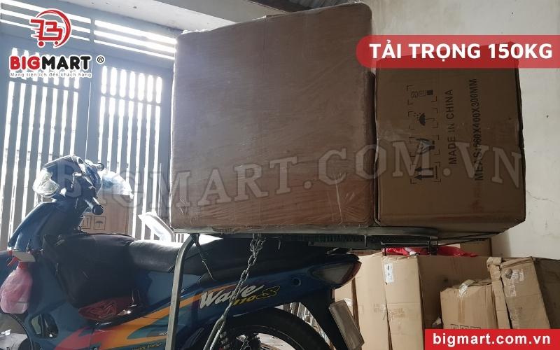 Baga chở hàng xe máy An Giang có khả năng chịu được tải trọng hàng hóa lên đến 150kg