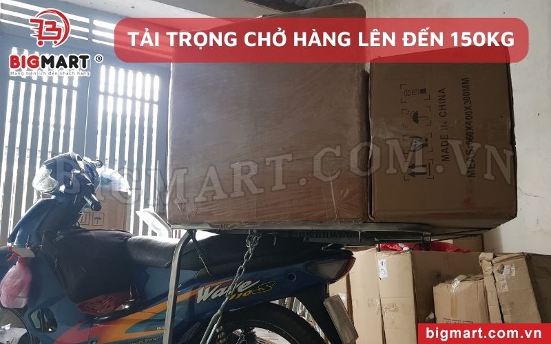 Baga chở hàng xe máy Đồng Nai có khả năng chịu được tải trọng hàng hóa lên đến 150kg