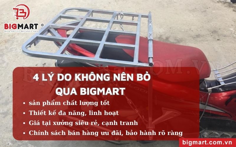 4 Lý do người mua baga chở hàng xe máy Ninh Bình không nên bỏ qua Bigmart