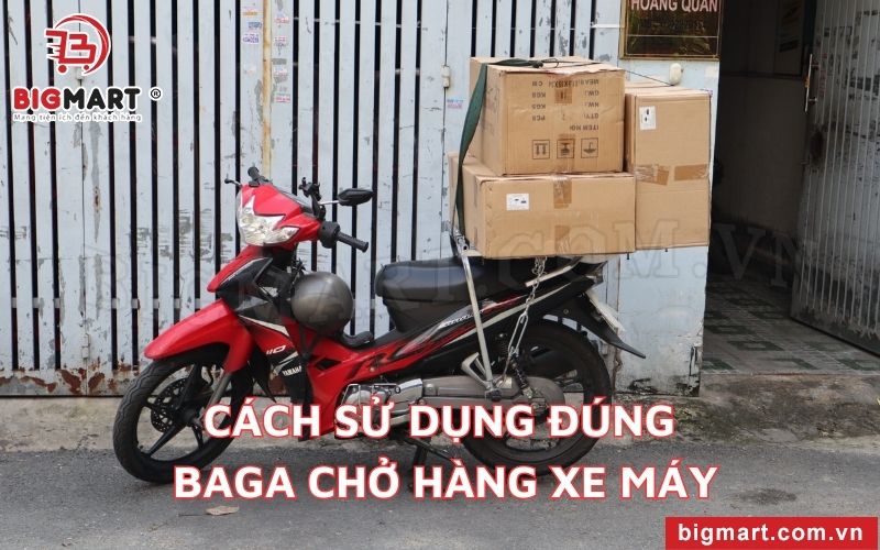 Cách sử dụng đúng baga chở hàng xe máy Hậu Giang