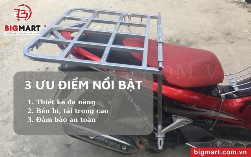 3 ưu điểm nổi bật giúp baga chở hàng xe máy Kiên Giang bán chạy