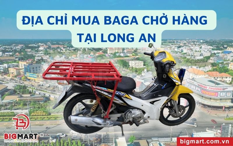 Baga chở hàng xe máy tại Long An