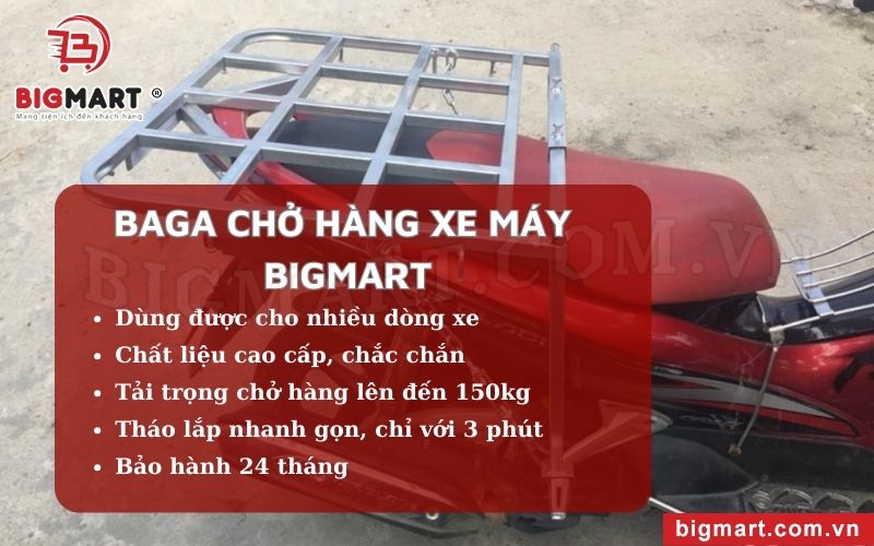 Top 5 ưu điểm vượt trội của baga chở hàng xe máy Quảng Ninh tại Bigmart