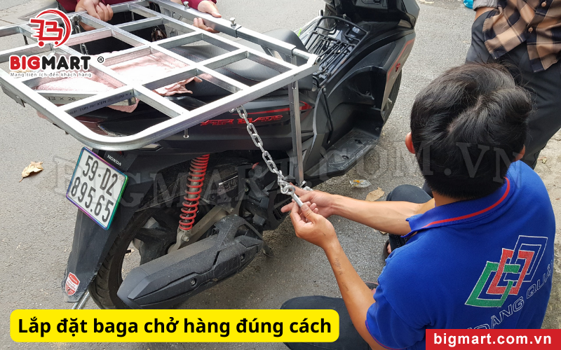 Lắp đặt baga chở hàng đúng cách