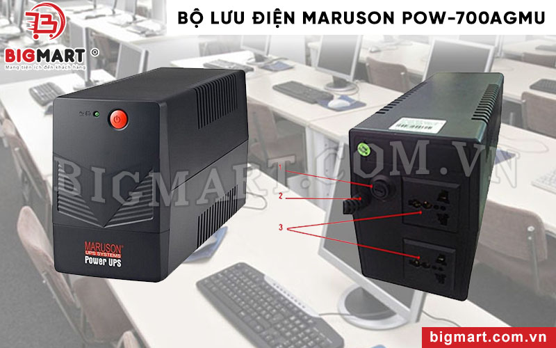 Bộ lưu điện cho PC MARUSON POW-700AGMU (700VA/ 360W)