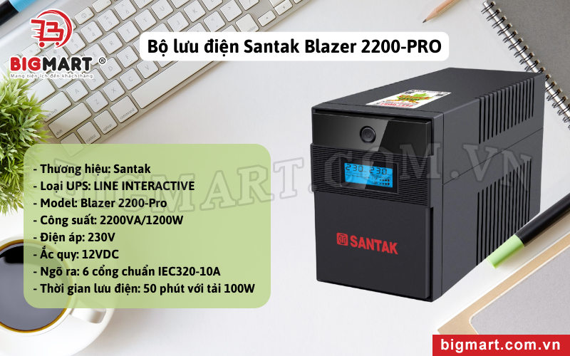 Bộ lưu điện Santak Blazer 2200-PRO