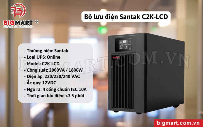 Bộ lưu điện Santak C2K-LCD