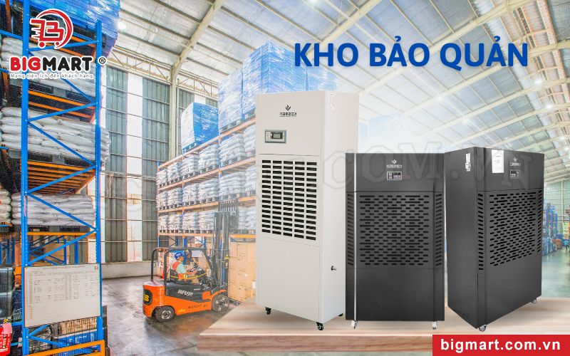 Máy hút ẩm công nghiệp dùng trong kho bảo quản