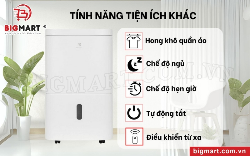 máy hút ẩm Electrolux có tính năng đa dạng