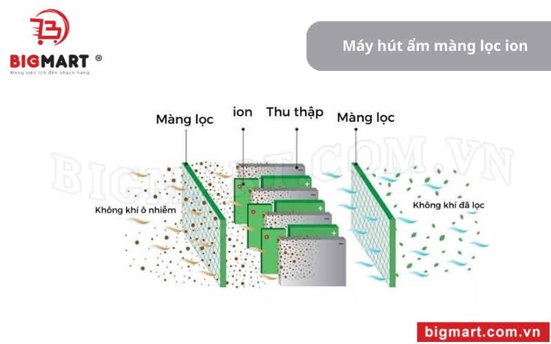 máy hút ẩm sử dụng màng lọc ion