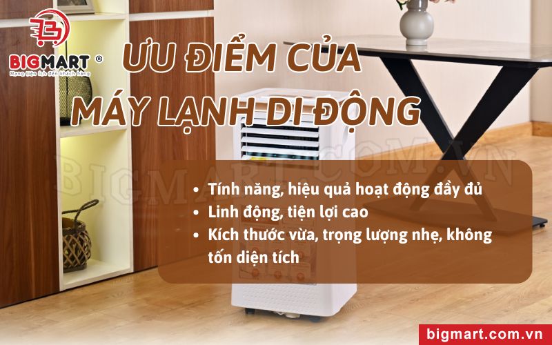 Ưu điểm của máy lạnh di động