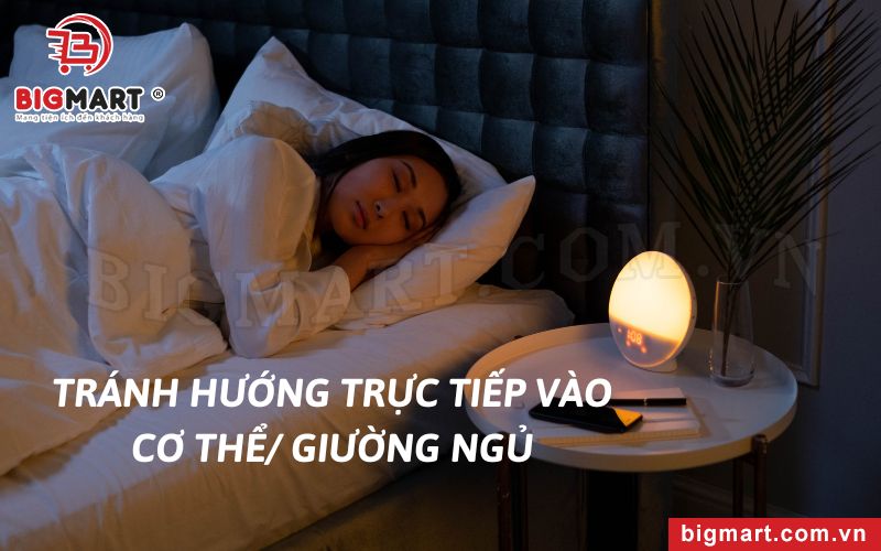 Tránh đặt máy lạnh di động hướng trực tiếp vào người