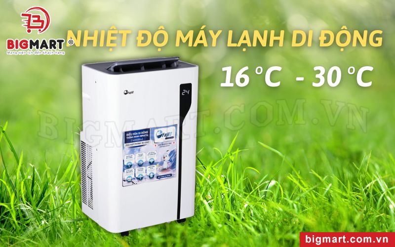 Máy lạnh di động có nhiệt độ thấp nhất bao nhiêu?