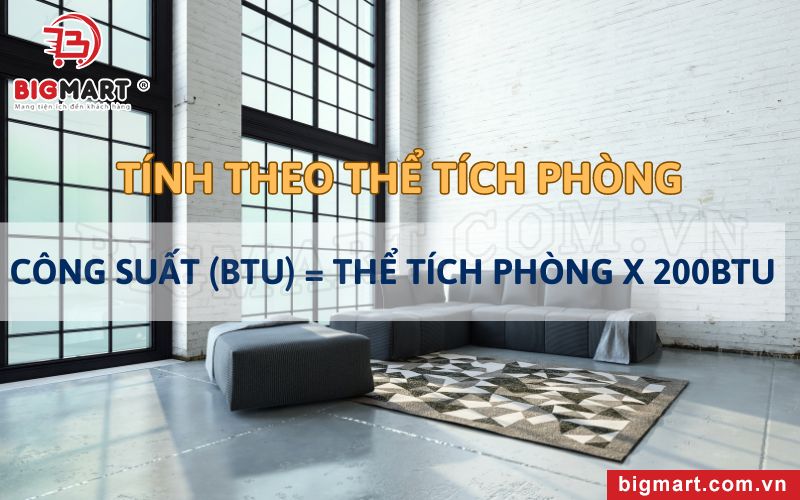 Tính công suất máy lạnh di động theo thể tích phòng (m3)