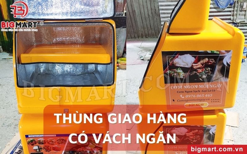 Thùng giao hàng có vách ngăn chia tầng