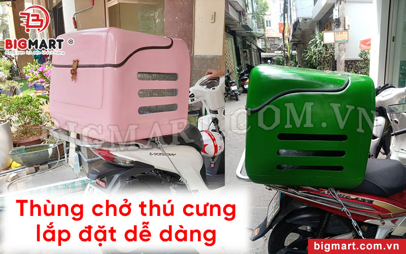 Thùng chở thú cưng lắp đặt dễ dàng, an toàn cố định