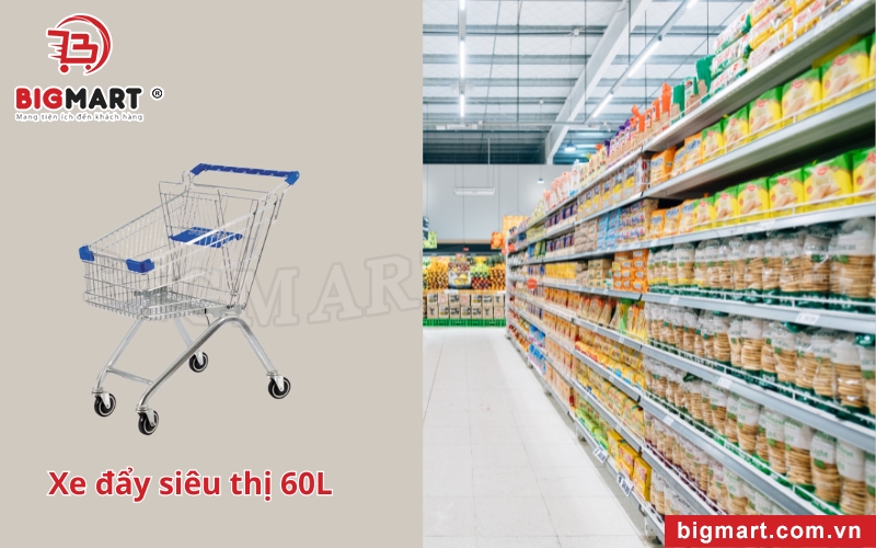 Xe đẩy siêu thị tại Hưng Yên mini 60L