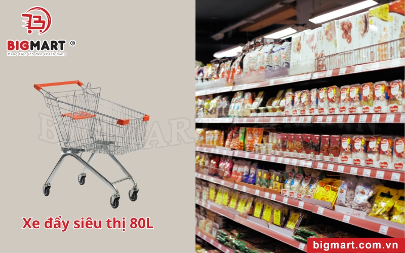 Xe đẩy siêu thị tại Hưng Yên 80L