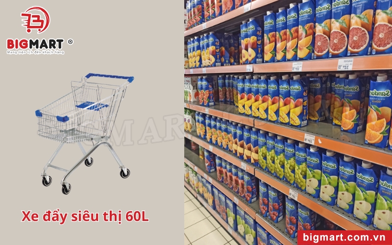 Xe đẩy siêu thị tại Nam Định 60L